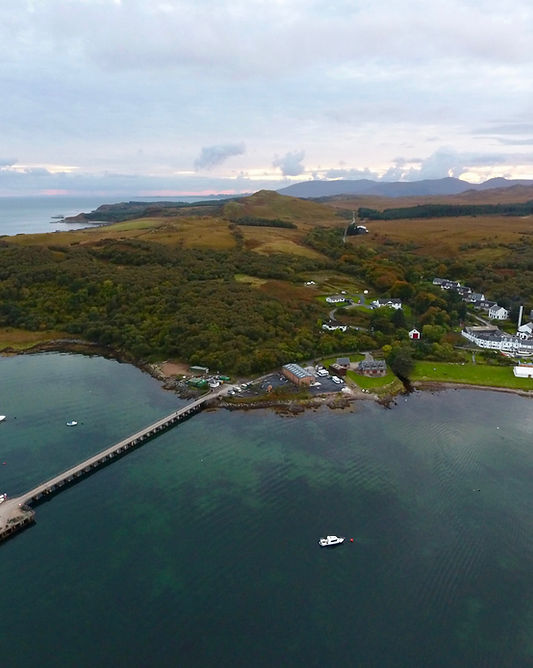 An aerial view of The Jura Hotel in Scotland
