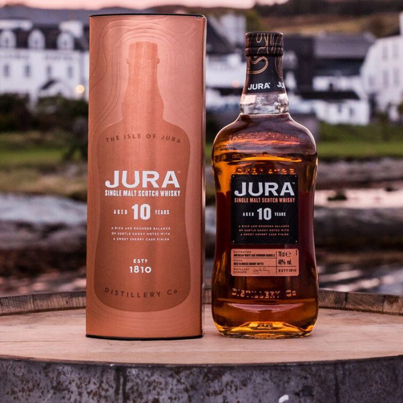A bottle of 10 year old Jura whisky